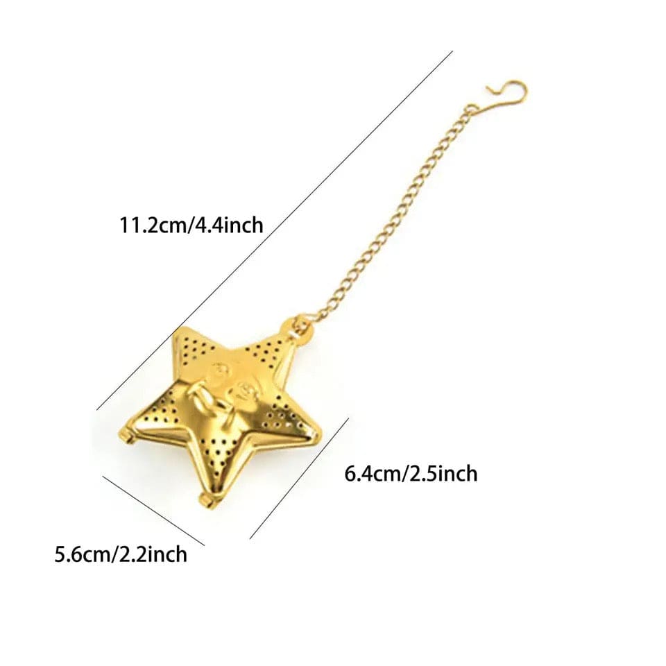 Star Tea Mesh Infuser, Stainless Steel Tea Strainer, Reusable Tea Filter With Chain Hook, Spice, Herb, Tea Seasoning Filter, Large Capacity Tea Infuser for Kitchen Bar Restaurant, Spice Filter Drinkware Gadget Kitchen Tools Accessories Star Tea Mesh Infuser, Stainless Steel Tea Strainer, Reusable Tea Filter With Chain Hook, Spice, Herb, Tea Seasoning Filter, Large Capacity Tea Infuser for Kitchen Bar Restaurant, Spice Filter Drinkware Gadget Kitchen Tools Accessories